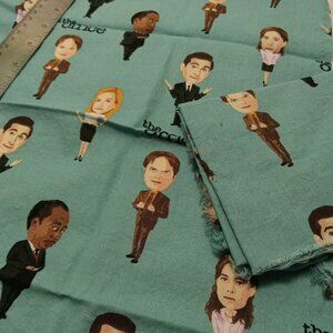 Two pieces of poplin fabric with The Office designs  17 X 20 inches